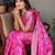 Pink color satin silk jacquard weaving designer fancy beautiful saree