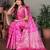 Pink color satin silk jacquard weaving designer fancy beautiful saree