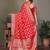 Red color satin silk jacquard weaving designer fancy beautiful saree