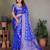 Blue color satin silk jacquard weaving designer fancy beautiful saree