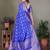 Blue color satin silk jacquard weaving designer fancy beautiful saree
