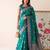 Rama color woven designer silk ethnic trandy saree