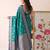 Rama color woven designer silk ethnic trandy saree