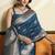 Blue color beautiful woven jacquard designer soft silk partywear saree