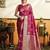 Pink color beautiful woven jacquard designer soft silk partywear saree