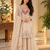 cream color thread and sequence work silk blend salwar kameez