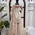 cream color thread and sequence work silk blend salwar kameez