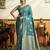 Green color beautiful woven jacquard designer soft silk partywear saree