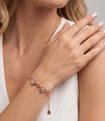  925 Sterling Silver  Elegant Rose Gold  Double Heart Charm  Bracelet for Women