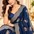 Blue color satin tissue fabric woven jacquard designer rich ceremonial saree