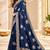 Blue color satin tissue fabric woven jacquard designer rich ceremonial saree