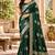 Green color satin tissue fabric woven jacquard designer rich ceremonial saree