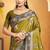 olive green soft silk blend woven designer ethnic partywear fancy designer saree