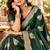 Green color satin tissue fabric woven jacquard designer rich ceremonial saree