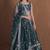 GREEN  GEORGETTE PARTY WEAR EMBROIDERY SEMI STITCHED LEHENGA CHOLI 