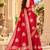 Red color satin tissue fabric woven jacquard designer rich ceremonial saree