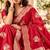 Red color satin tissue fabric woven jacquard designer rich ceremonial saree