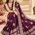 Wine color satin tissue fabric woven jacquard designer rich ceremonial saree
