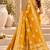 Yellow color satin tissue fabric woven jacquard designer rich ceremonial saree