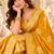 Yellow color satin tissue fabric woven jacquard designer rich ceremonial saree
