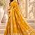Yellow color satin tissue fabric woven jacquard designer rich ceremonial saree