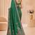 Rama color beautiful designer partywear satin fabric saree