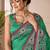 Rama color beautiful designer partywear satin fabric saree