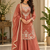light brown color thread and sequence work silk blend salwar kameez