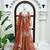 light brown color thread and sequence work silk blend salwar kameez