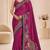 Pink color beautiful designer partywear satin fabric saree