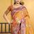 golden mustard soft silk blend woven designer ethnic partywear fancy designer saree