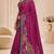 Pink color beautiful designer partywear satin fabric saree