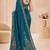 Teal color beautiful designer partywear satin fabric saree