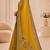 Yellow color beautiful designer partywear satin fabric saree