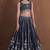 NAVY BLUE  GEORGETTE PARTY WEAR EMBROIDERY SEMI STITCHED LEHENGA CHOLI 