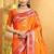 bright orange soft silk blend woven designer ethnic partywear fancy designer saree