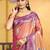 dusty rose pink soft silk blend woven designer ethnic partywear fancy designer saree