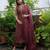 Wine tissue chanderi suit set with dupatta