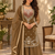 dark olive color thread and sequence work silk blend salwar kameez