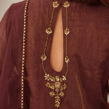 Wine tissue chanderi kurta set 3