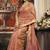 Peach color woven designer ethnic graceful partywear saree