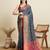 grey embroidery banarasi patola saree with blouse