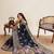 rama green color embroidery with zari work satin saree with blouse