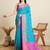 blue embroidery banarasi patola saree with blouse