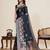 rama green color embroidery with zari work satin saree with blouse