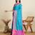 blue embroidery banarasi patola saree with blouse