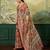 Maroon color digital print with mirror work crep silk saree with blouse