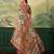 Maroon color digital print with mirror work crep silk saree with blouse