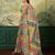 wine color digital print with mirror work crep saree with blouse