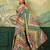 wine color digital print with mirror work crep saree with blouse